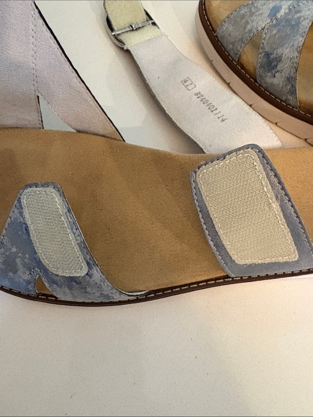 Women's Remonte Light Blue Metallic Slide Sandals with Buckle Size 41 Euro - Picture 8 of 10